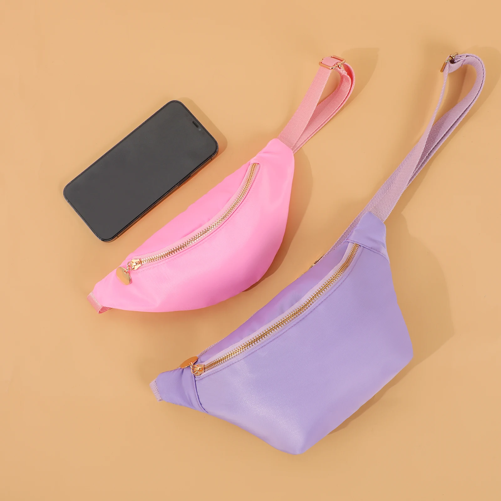 Women Fanny Pack Nylon Belt Bag Fashion Adult Waist Pack Zipper Bum Bag Adjustable Lightweight Multifunction Water-Resistant