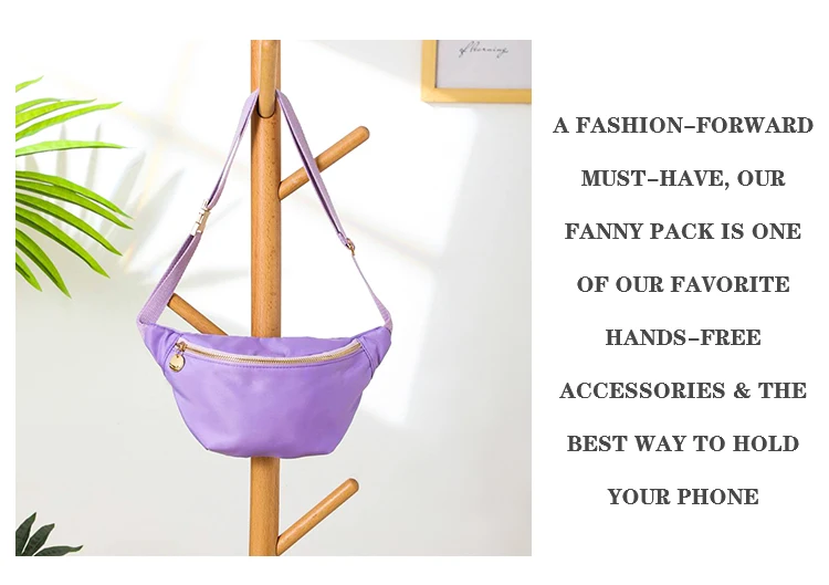 Women Fanny Pack Nylon Belt Bag Fashion Adult Waist Pack Zipper Bum Bag Adjustable Lightweight Multifunction Water-Resistant