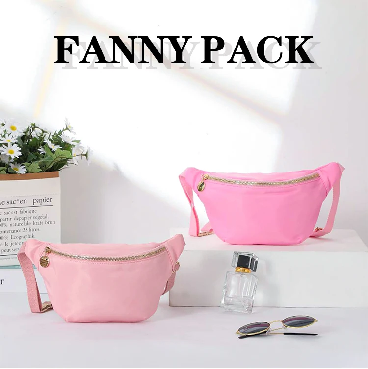 Women Fanny Pack Nylon Belt Bag Fashion Adult Waist Pack Zipper Bum Bag Adjustable Lightweight Multifunction Water-Resistant