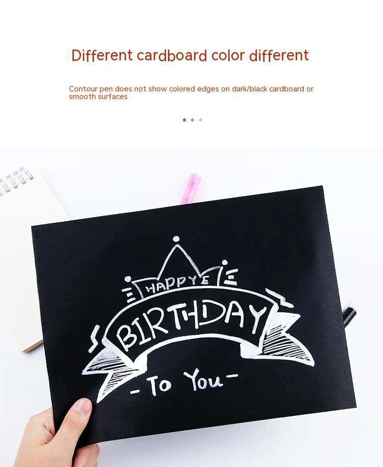 Double Line Contour Pen for Children,Color Dream Metal,Hand Account Fluorescent Pen,greeting Card,Children's Graffiti,Color Suit