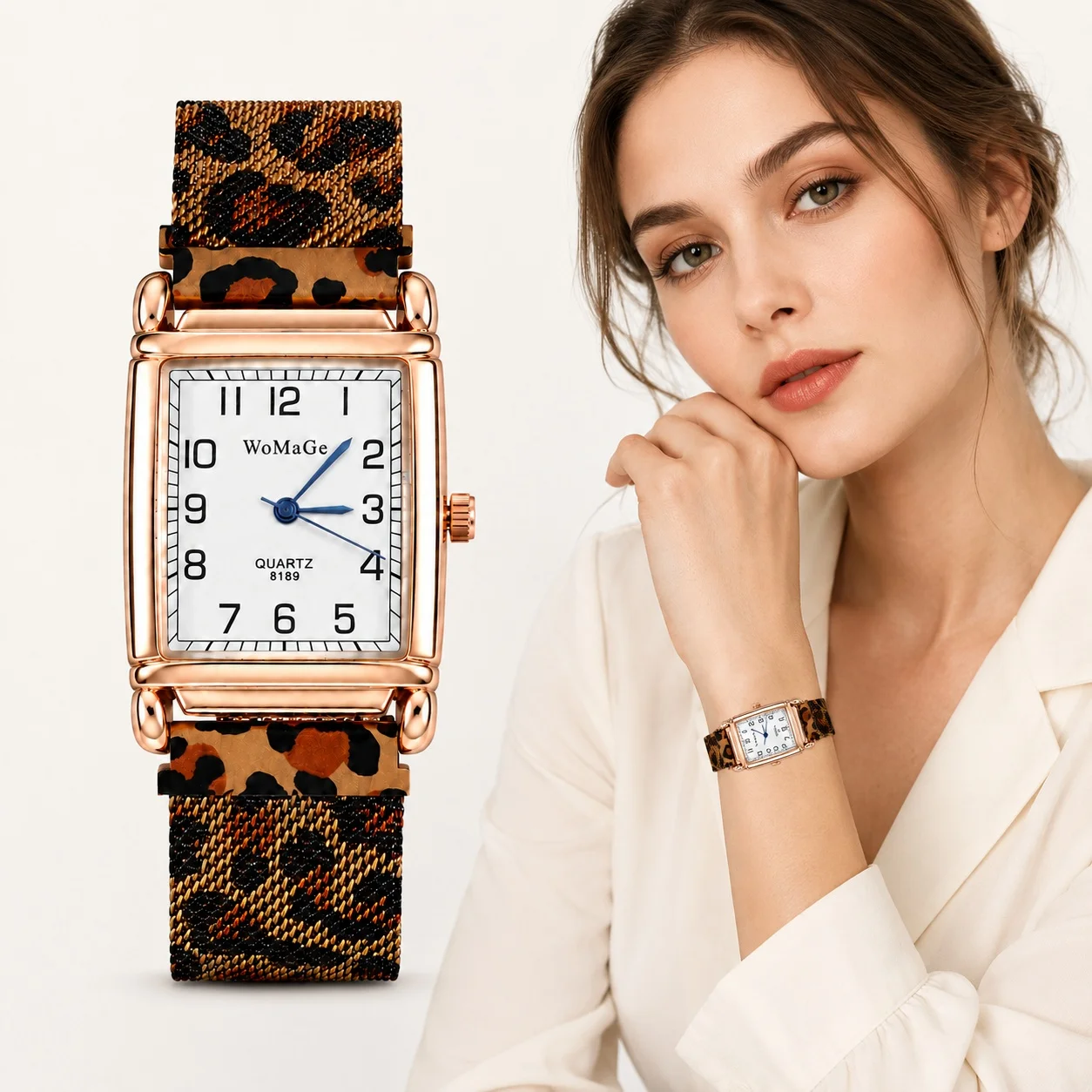 New Watches for Women Square Rose Gold Wrist Watches Fashion Leather Brand Watches Ladies Quartz Watch Clock Montre Femme