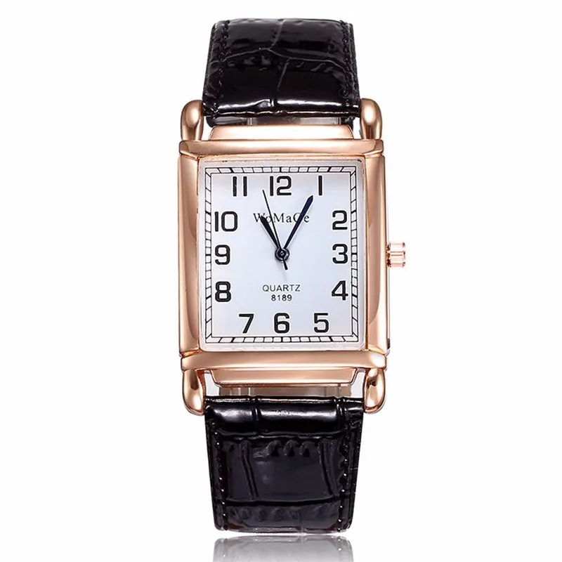 New Watches for Women Square Rose Gold Wrist Watches Fashion Leather Brand Watches Ladies Quartz Watch Clock Montre Femme