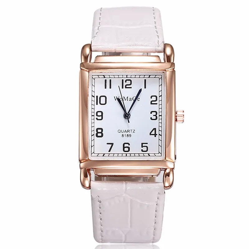 New Watches for Women Square Rose Gold Wrist Watches Fashion Leather Brand Watches Ladies Quartz Watch Clock Montre Femme