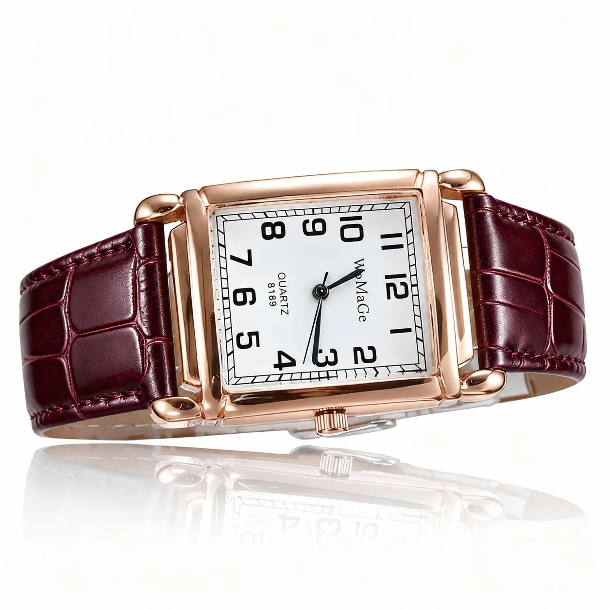 New Watches for Women Square Rose Gold Wrist Watches Fashion Leather Brand Watches Ladies Quartz Watch Clock Montre Femme