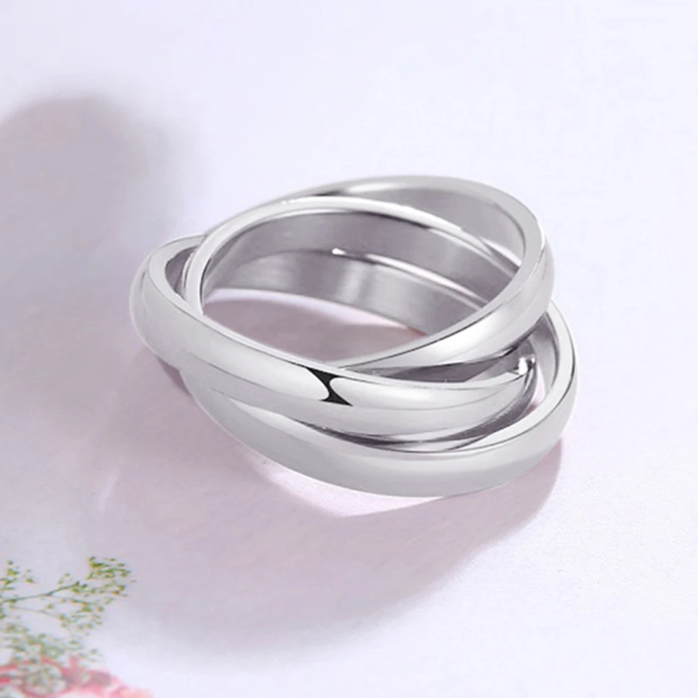 Customize Jewelry 3 Finger Ring Sets For Women Stainless Steel Wedding Engagement Ring Personalized Wholesale