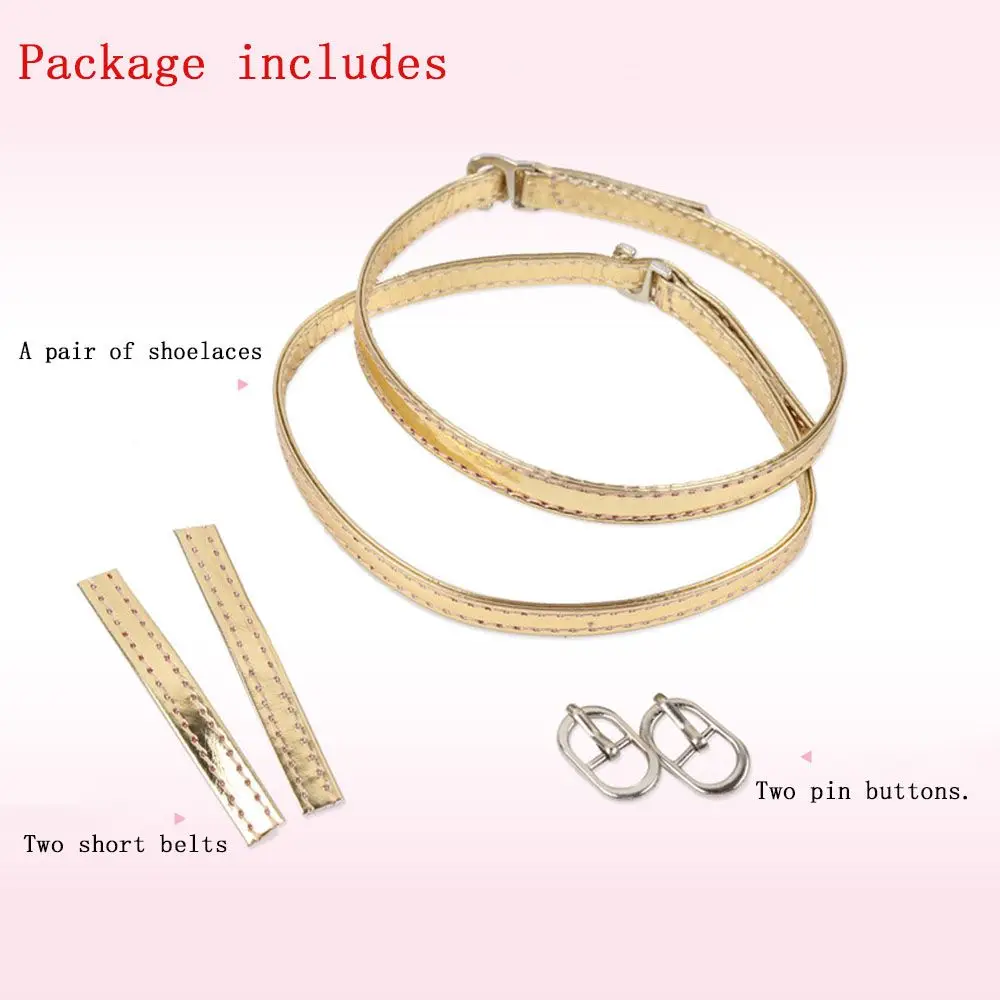 Women 1 Pair Shoelaces Adjustable Shoes Belt PU Leather Ankle Tie Strap Band for Locking High Heels Props Shoes Accessories
