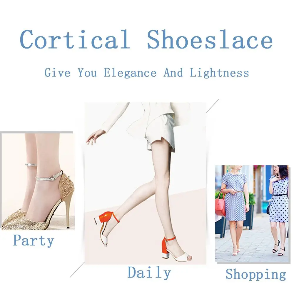 Women 1 Pair Shoelaces Adjustable Shoes Belt PU Leather Ankle Tie Strap Band for Locking High Heels Props Shoes Accessories