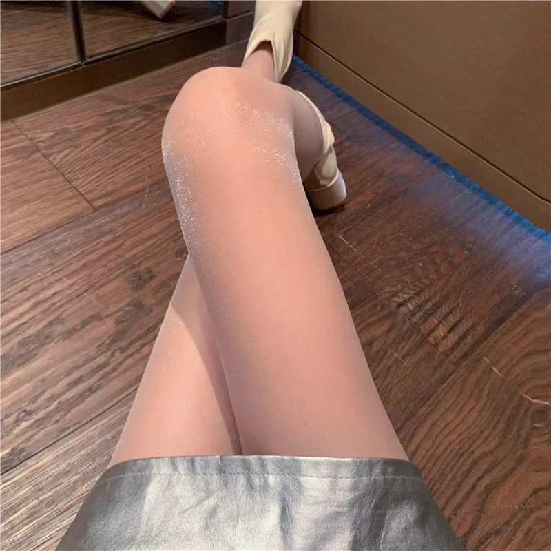 Sexy Black White Lolita Sweet Pearlescent Bling Bling Stockings Bottomed Pantyhose Japanese Goth Stocking Hot Classic Tights
