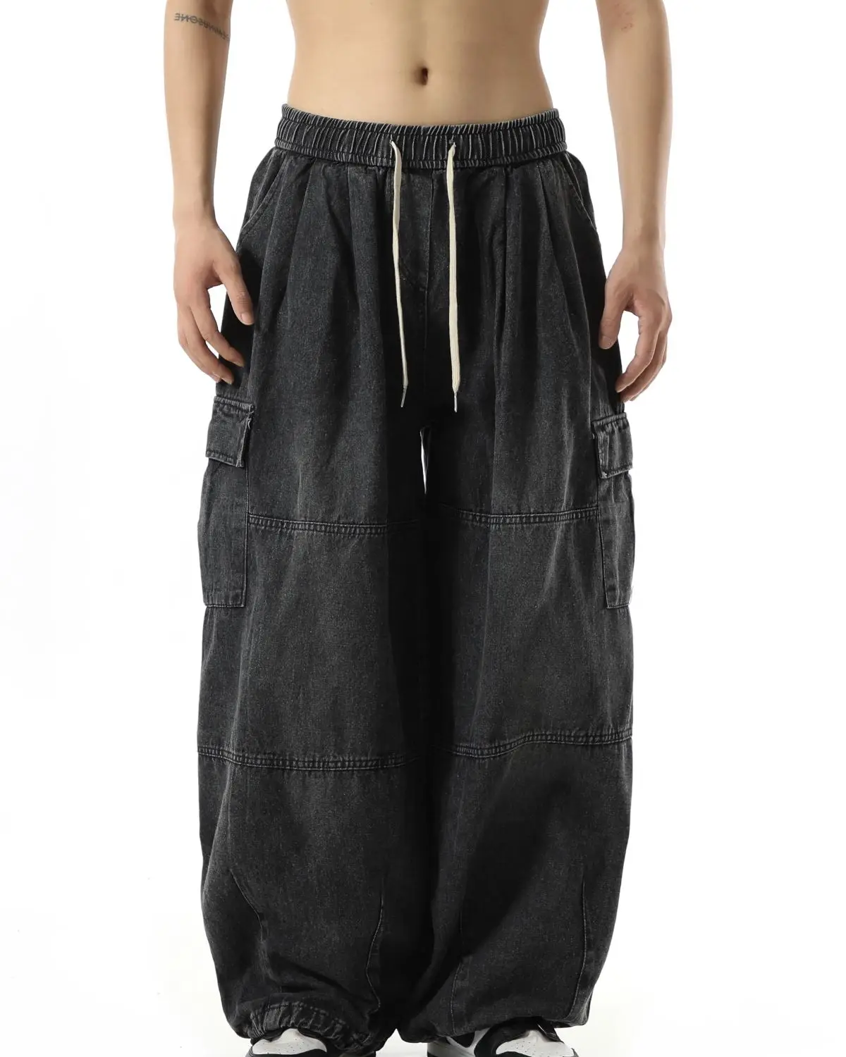 Black Baggy Cargo Jeans Trousers Men Casual Wide leg Jogging Pants Oversize Vintage Straight Loose Work Jeans Pants Soft Comfort