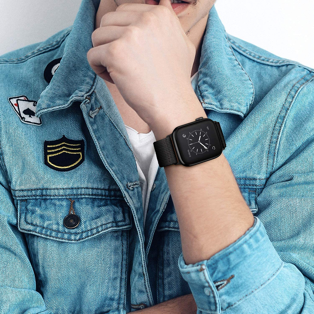 Nylon Strap for Apple Watch Band 7 8 9 45mm 41mm Adjustable Elastic Breathable Bracelet iWatch Ultra 49mm 6 SE 5 44mm 40mm 42mm
