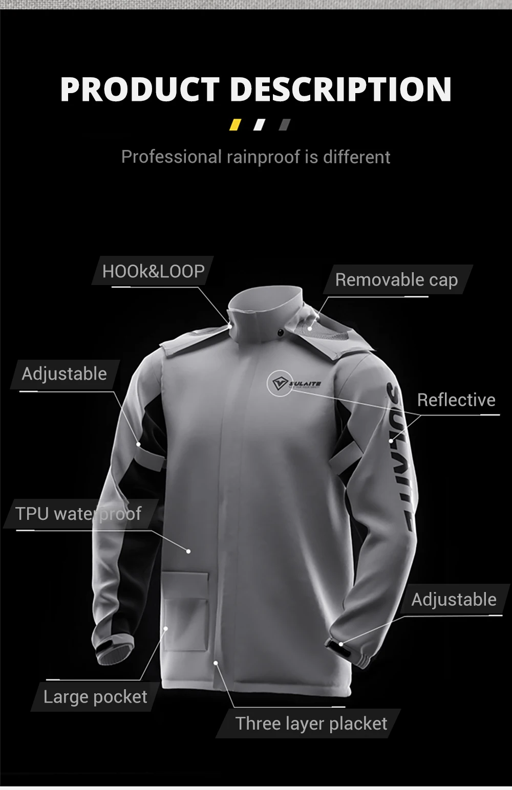 Motorcycle Raincoat Suit Rainstorm Prevention Jacket Pants Camping Hiking Fishing Raincoat Moto Raincoat Motorcyclist Rider Rain