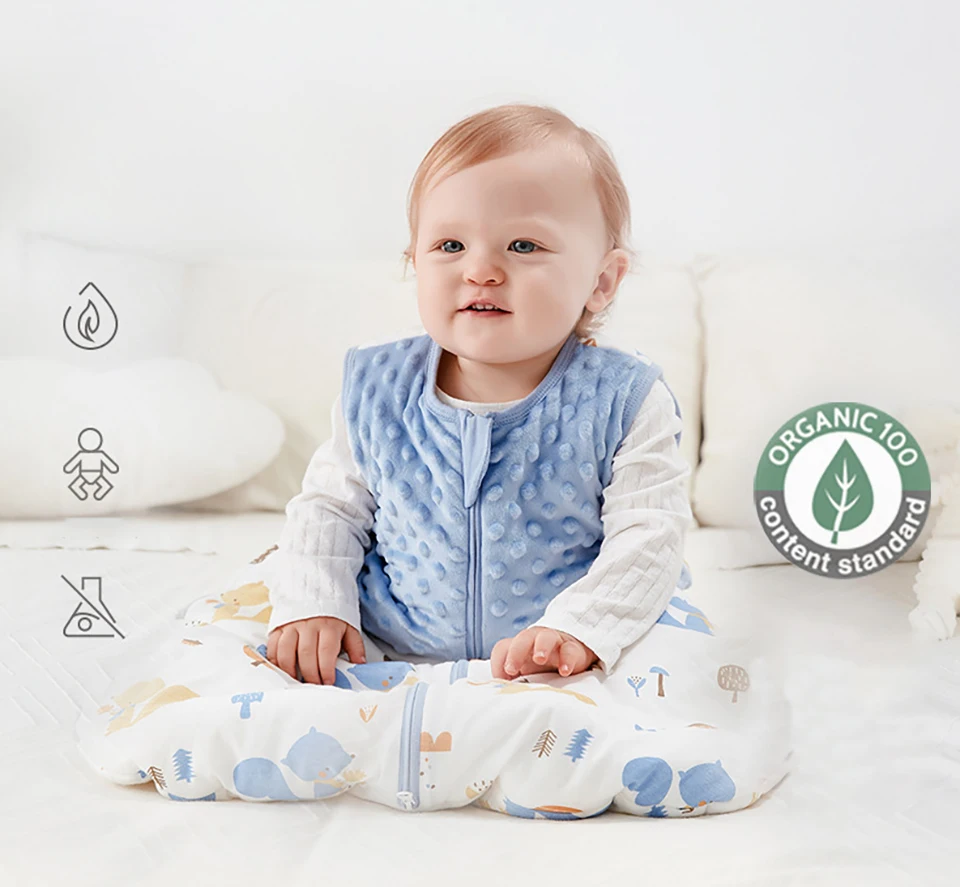 Baby Sleepsack 3-24Months Autumn Baby Sleeping Bag Blanket 1.5Tog Doudou Soft Feeling Starfish Shell Print Vest Style