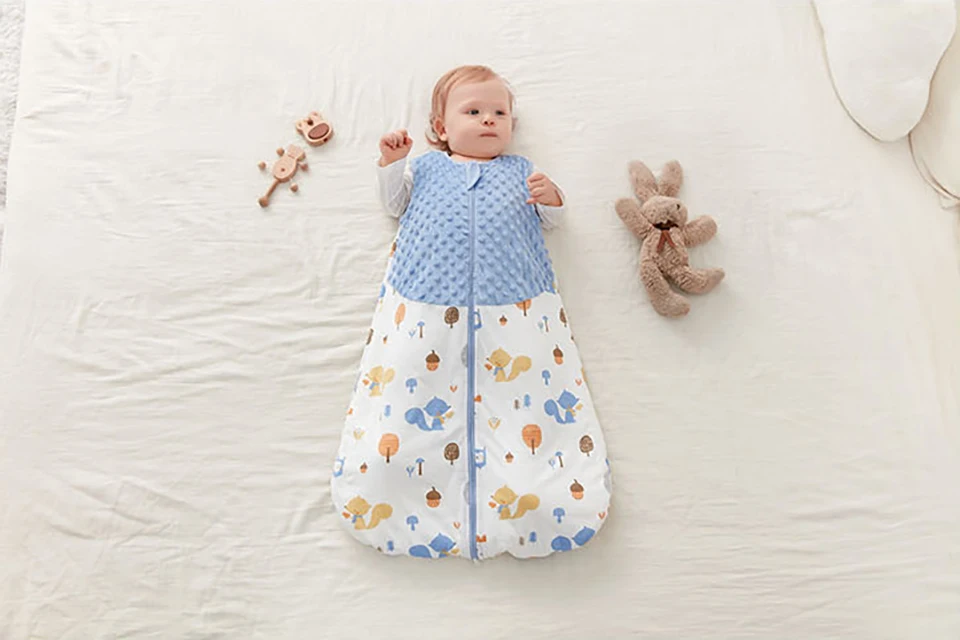 Baby Sleepsack 3-24Months Autumn Baby Sleeping Bag Blanket 1.5Tog Doudou Soft Feeling Starfish Shell Print Vest Style