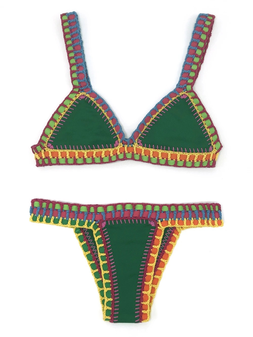 Green Crochet Bikini Set Women Bathing Suit Beachwear Swimwear Feminino Bikinis Maillot De Bain Femme Badeanzug Damen Swimsuit