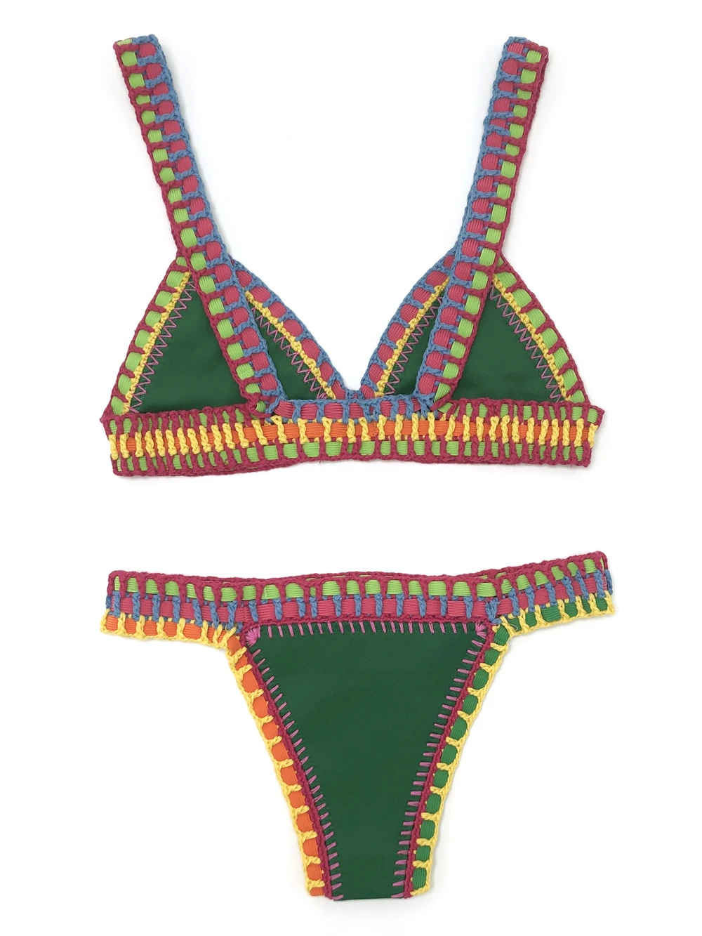 Green Crochet Bikini Set Women Bathing Suit Beachwear Swimwear Feminino Bikinis Maillot De Bain Femme Badeanzug Damen Swimsuit