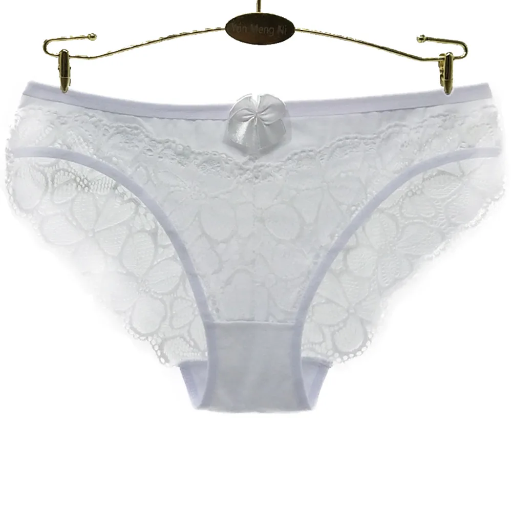 Women Panties Underwear Cotton Sexy Flower Lace Hollowed Low Rise Girls Briefs Ladies Knickers for Women 5 Pcs/set