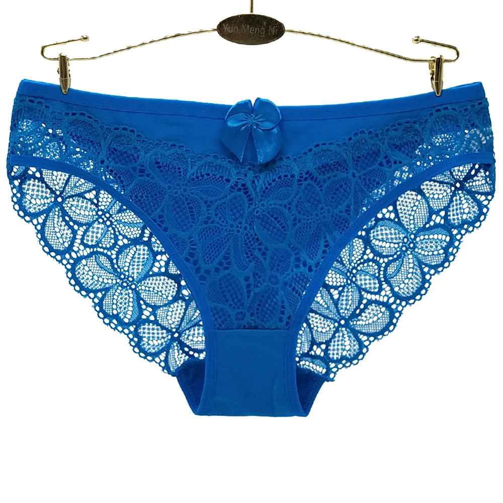 Women Panties Underwear Cotton Sexy Flower Lace Hollowed Low Rise Girls Briefs Ladies Knickers for Women 5 Pcs/set