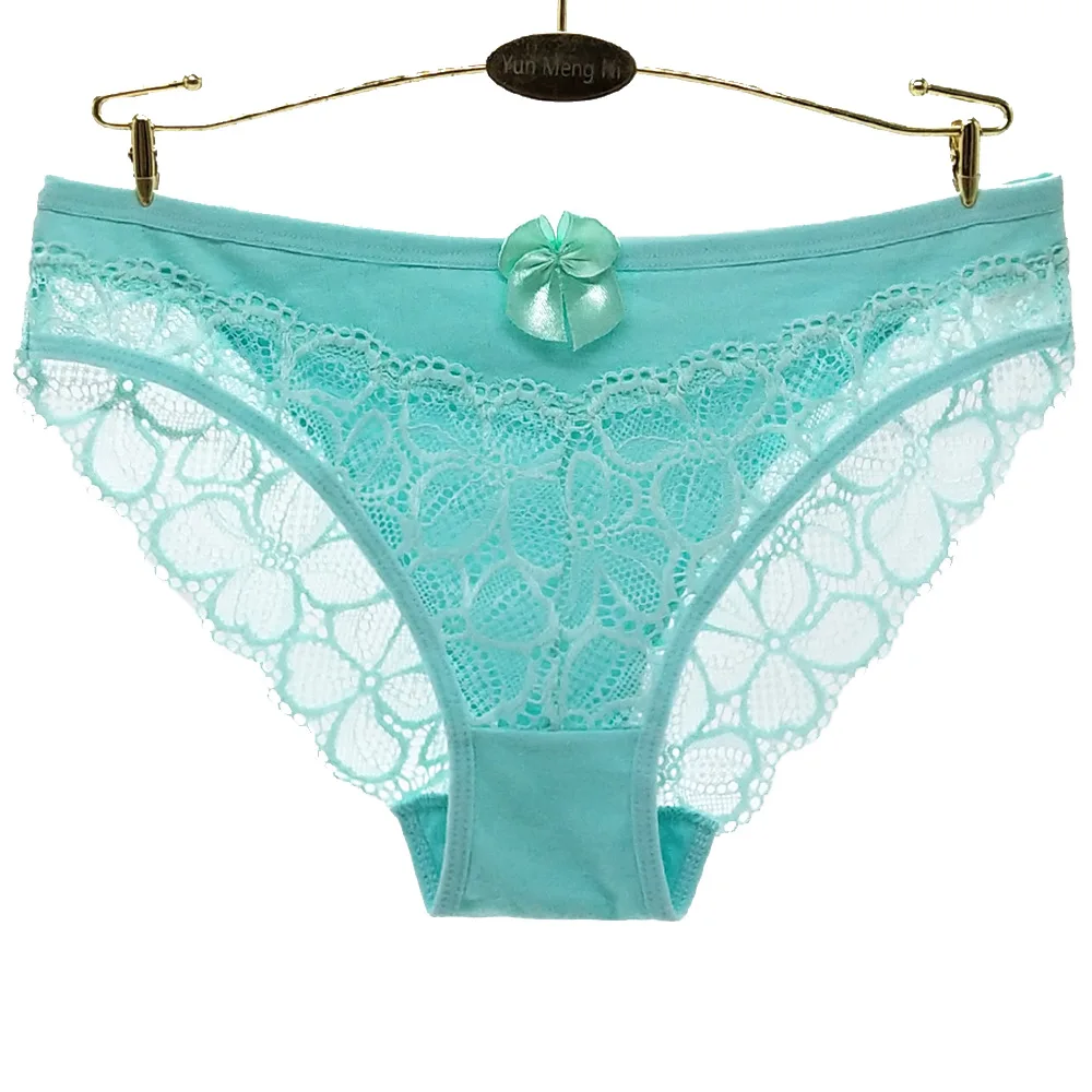 Women Panties Underwear Cotton Sexy Flower Lace Hollowed Low Rise Girls Briefs Ladies Knickers for Women 5 Pcs/set