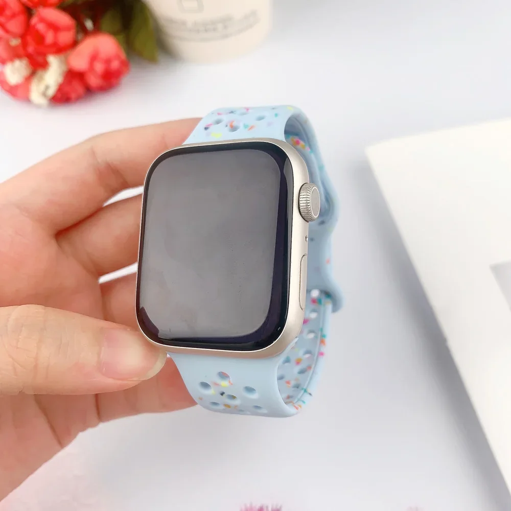 Sports Silicone Strap for Apple Watch Band Ultra 4 3 2 49mm 46mm 42mm 45mm 44mm 41mm Bracelet IWatch Series 12 11 10 9 8 7 6 SE3