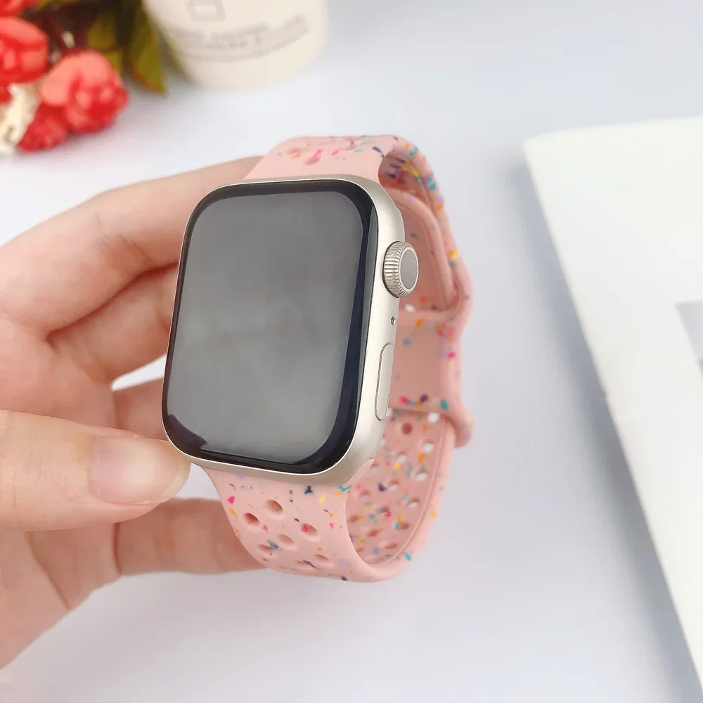 Sports Silicone Strap for Apple Watch Band Ultra 4 3 2 49mm 46mm 42mm 45mm 44mm 41mm Bracelet IWatch Series 12 11 10 9 8 7 6 SE3