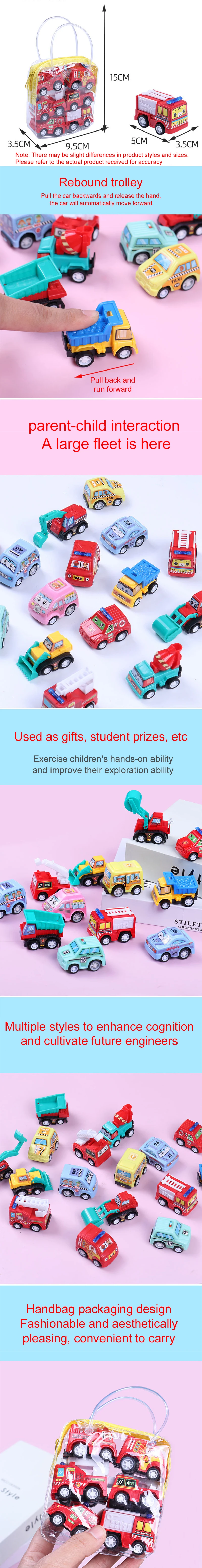 Pull Back Cars Children Mini Inertia Toys Simulation Model Plastic Cartoon Parent Child Developmental Toy Student Prizes TMZ