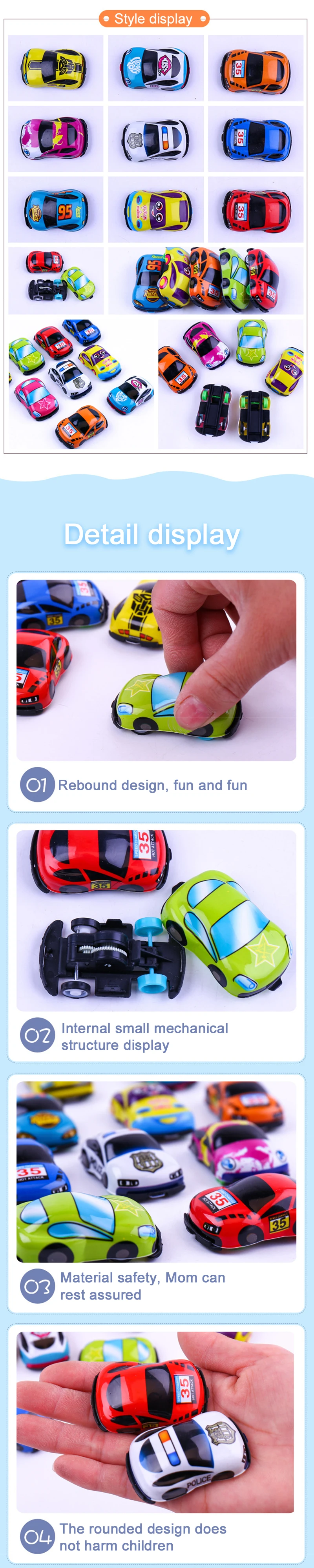 Pull Back Cars Children Mini Inertia Toys Simulation Model Plastic Cartoon Parent Child Developmental Toy Student Prizes TMZ