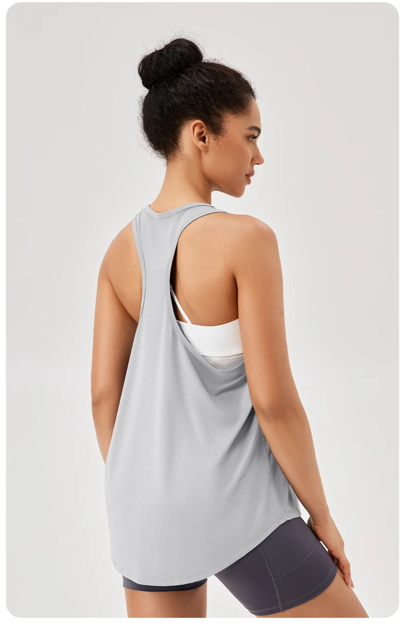 Women Gym Yoga Vest Athletic Fitness Sports Tank Tops Quick Dry Running Blouse Workout Tops Sleeveless Back Yoga Shirts Gym Top