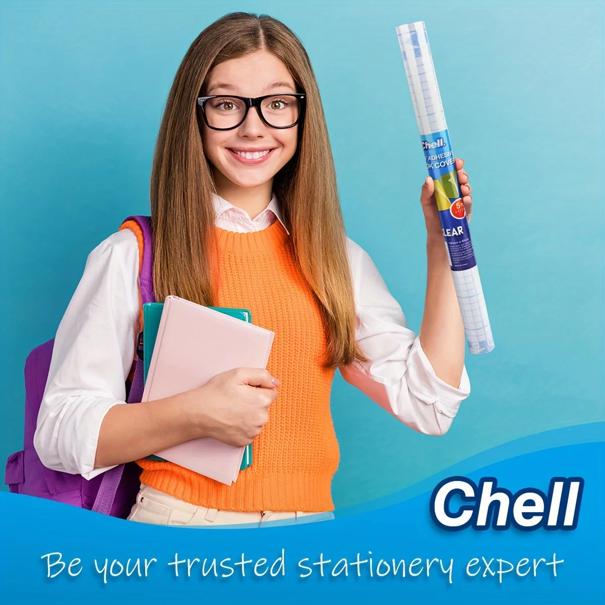 Clear Contact Paper Roll for Books, 17.5 in x 5 ft Clear Self Adhesive Book Cover Paper Protector