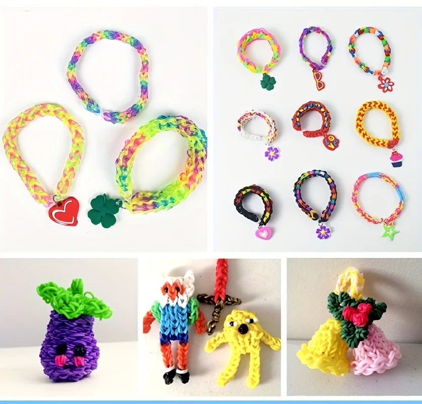 600pcs Glow in the Dark Loom Band Kit Colorful DIY Bracelet Making Set with Beads & Accessories - Perfect for Friendship Crafts