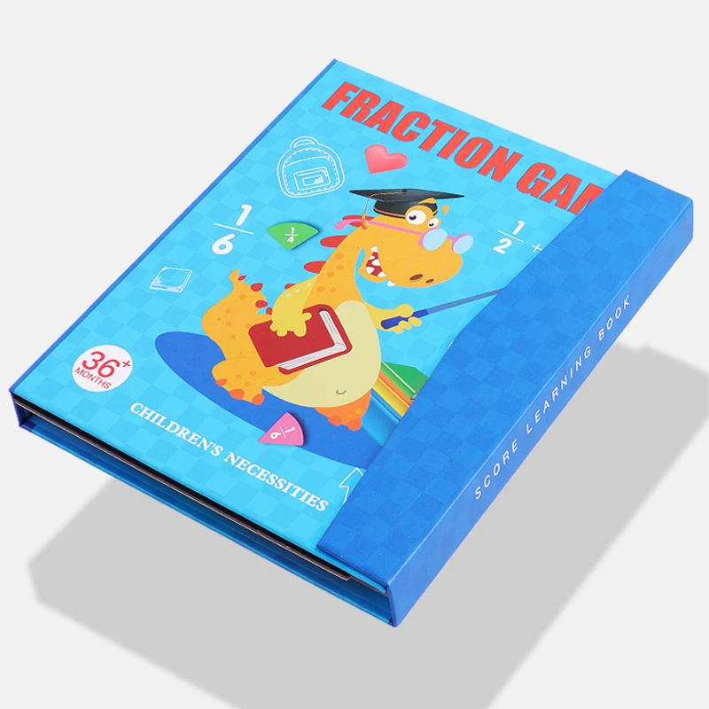 Math Mastery Montessori Magnetic Fraction Puzzles Colorful Wooden Book for Children Arithmetic Learning Teaching Aids