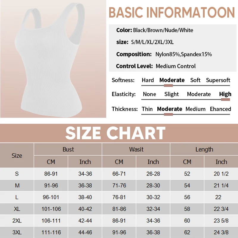 S-3XL Women Shapewear Vest Waist Trainer Compression Tanks Tops Square Collar Tummy Control Seamless Shaping Camisas Bodyshaper