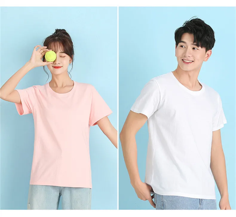 2026 Brand New 100% Cotton Mens T-shirt Pure Color Men T Shirts Round Collar Short-Sleeve Man T-shirt Top Tees For Male Clothes