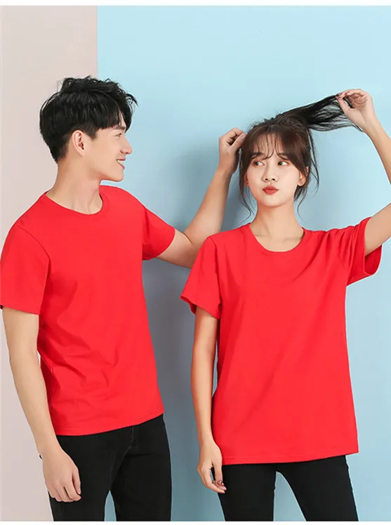 2026 Brand New 100% Cotton Mens T-shirt Pure Color Men T Shirts Round Collar Short-Sleeve Man T-shirt Top Tees For Male Clothes