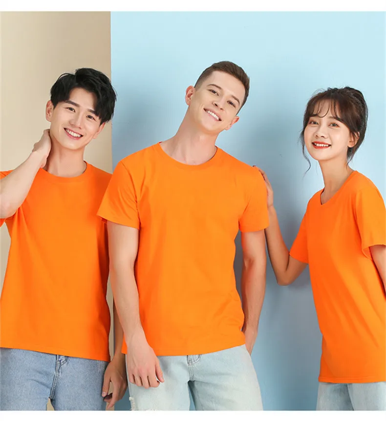 2026 Brand New 100% Cotton Mens T-shirt Pure Color Men T Shirts Round Collar Short-Sleeve Man T-shirt Top Tees For Male Clothes