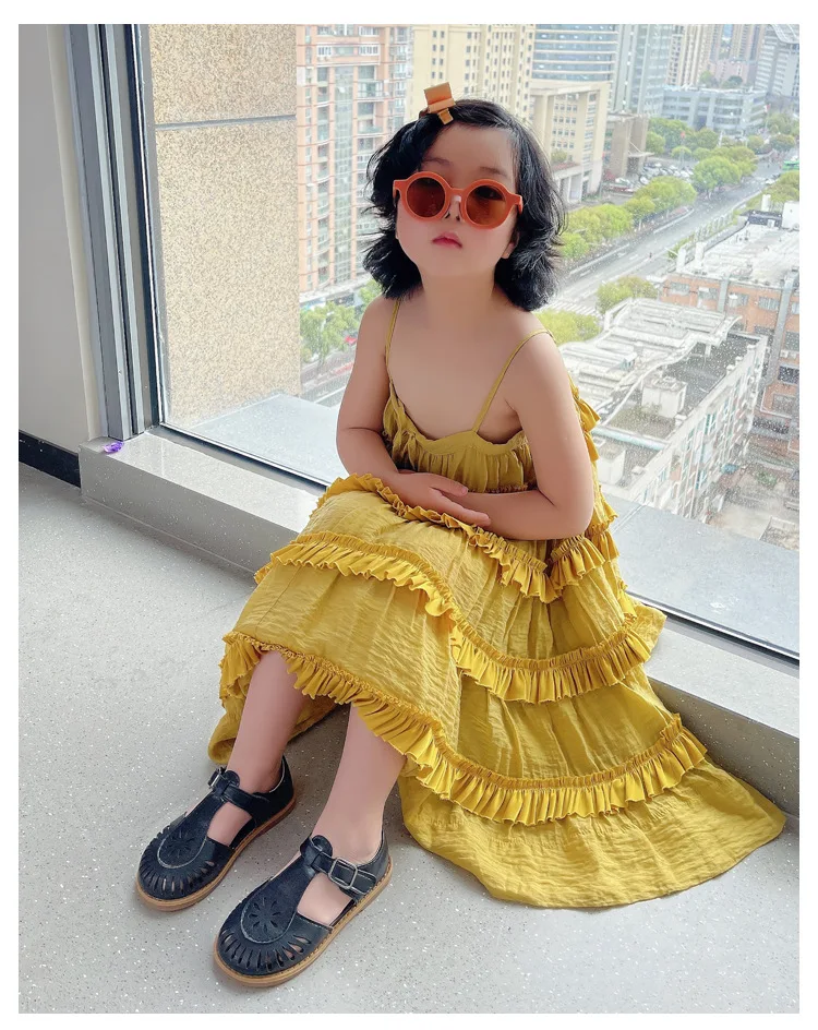 Girls Half Sandals 2024 Spring Summer British Style Children Beach Shoes Cut-outs Kids Flat Shoes Sandals 22-36 Princess Vintage