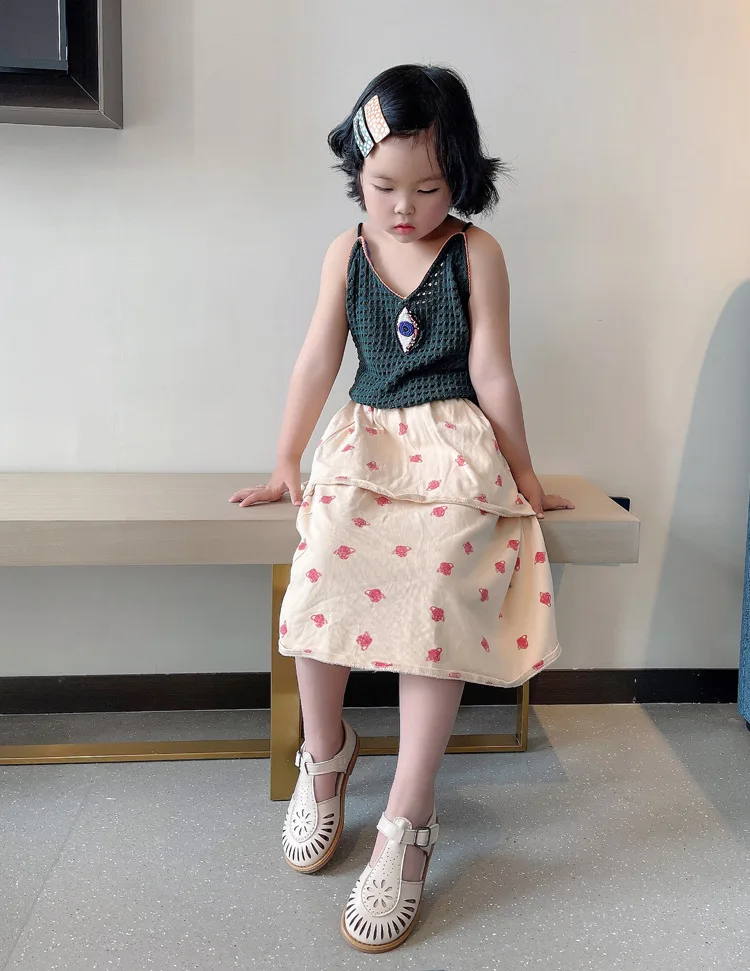 Girls Half Sandals 2024 Spring Summer British Style Children Beach Shoes Cut-outs Kids Flat Shoes Sandals 22-36 Princess Vintage