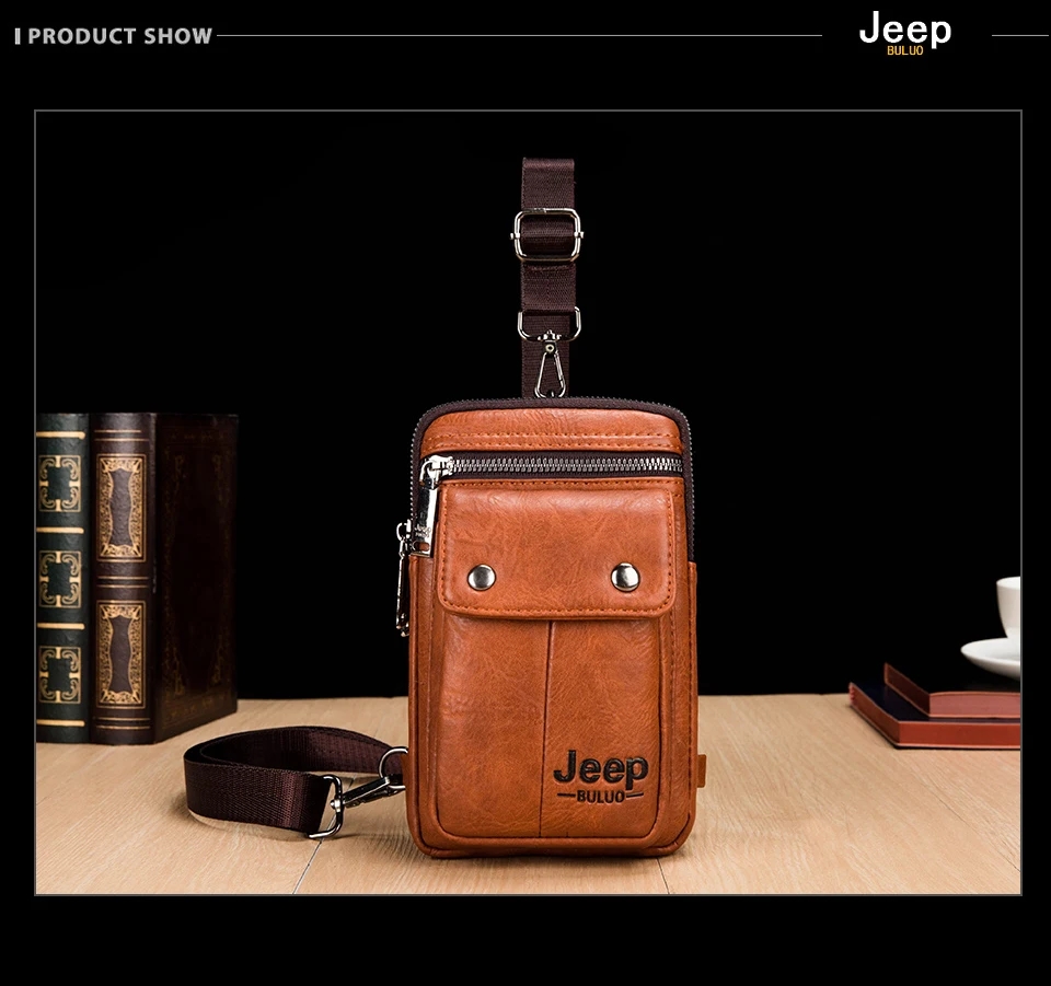 JEEP BULUO Small Multi-function Sling Crossbody Bag Brand Men Shoulder Bag Legs Waist Bag For Man New Fashion Casual Cool Mini