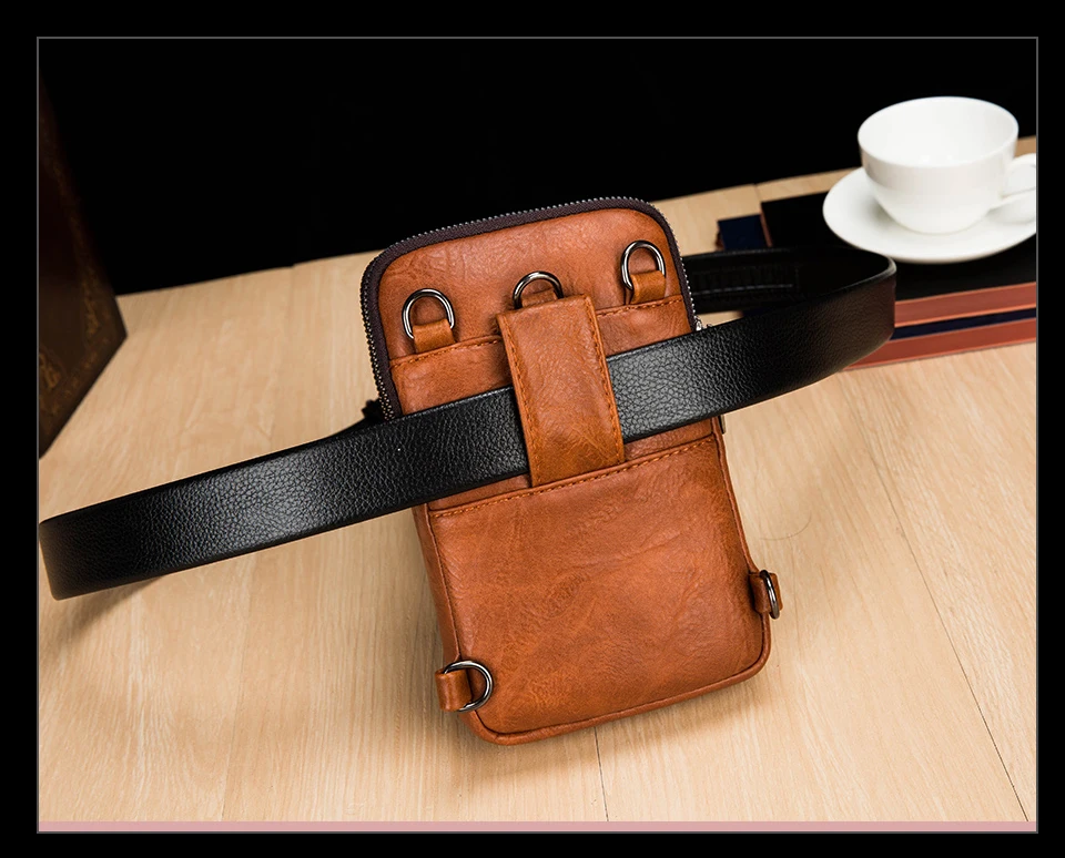 JEEP BULUO Small Multi-function Sling Crossbody Bag Brand Men Shoulder Bag Legs Waist Bag For Man New Fashion Casual Cool Mini