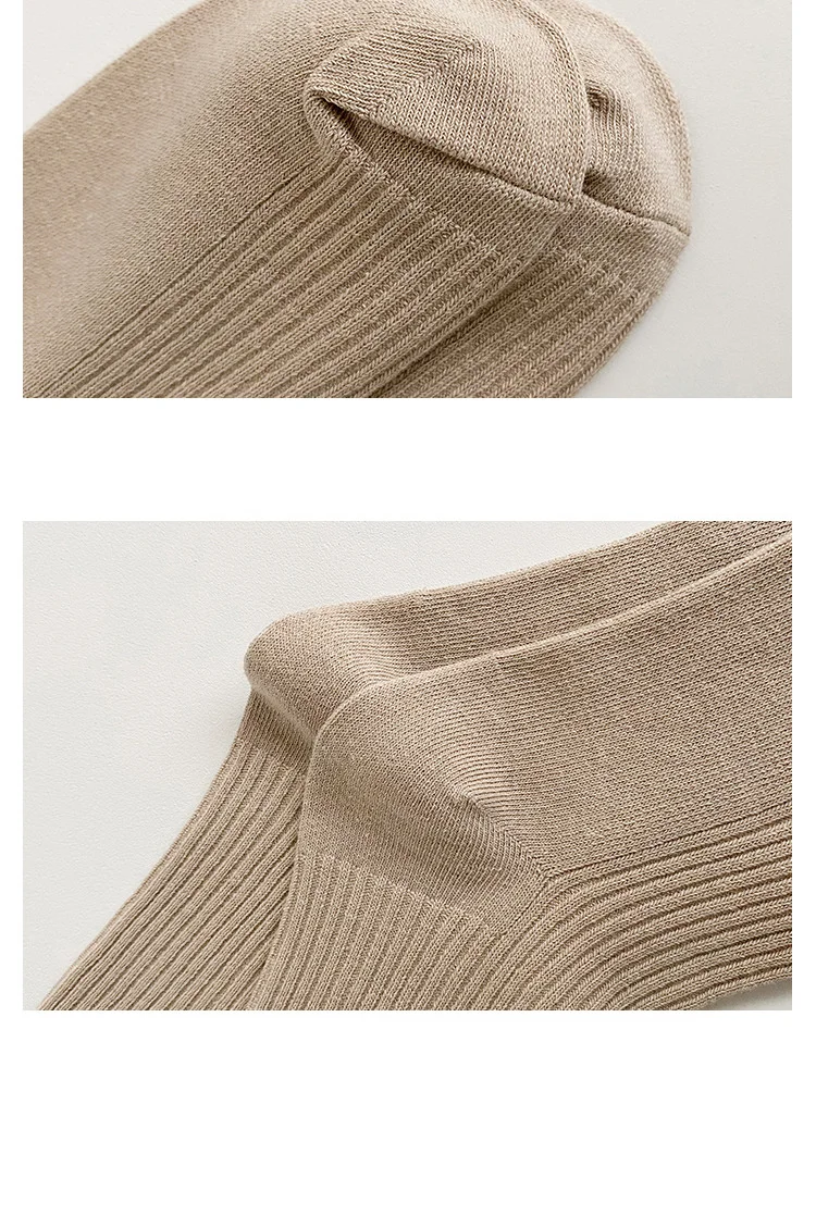 CHAOZHU Autumn Winter Red Brown Color Series Women Loose Socks Rib Cotton Fashion Basic Daily Classic Sock Female