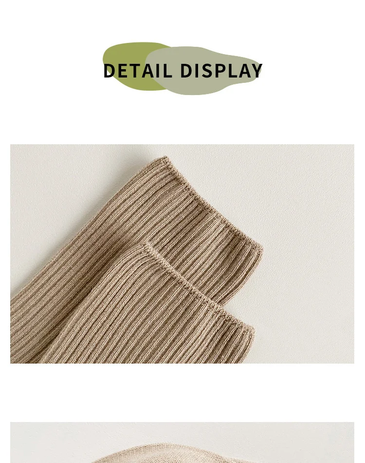 CHAOZHU Autumn Winter Red Brown Color Series Women Loose Socks Rib Cotton Fashion Basic Daily Classic Sock Female