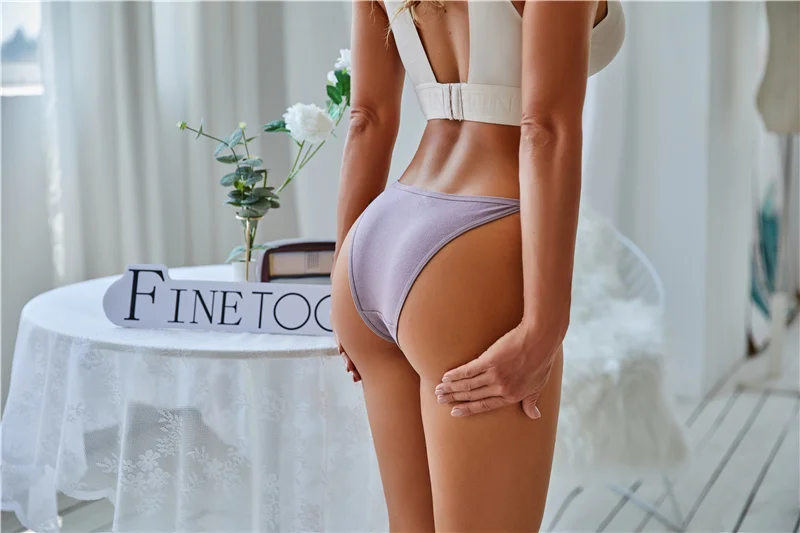 4/5PCS/Set Sexy Underwear Cotton Panties Women Lingerie Female Underpant Hoop Design Waistband Brief Intimate Bikini Panty Woman
