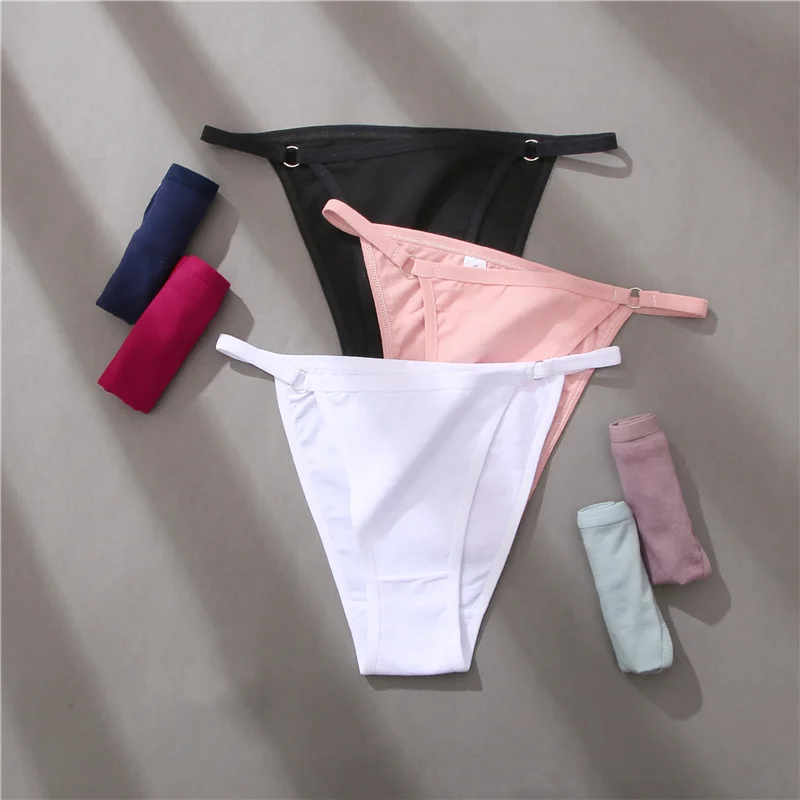 4/5PCS/Set Sexy Underwear Cotton Panties Women Lingerie Female Underpant Hoop Design Waistband Brief Intimate Bikini Panty Woman