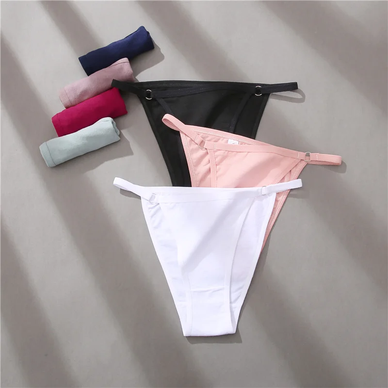 4/5PCS/Set Sexy Underwear Cotton Panties Women Lingerie Female Underpant Hoop Design Waistband Brief Intimate Bikini Panty Woman