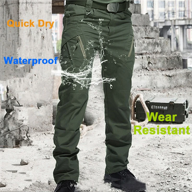 2024 City Tactical Pants Men Cargo Trousers Multi-pocket Waterproof Pant Casual Outdoor Training Overalls Clothing Hiking
