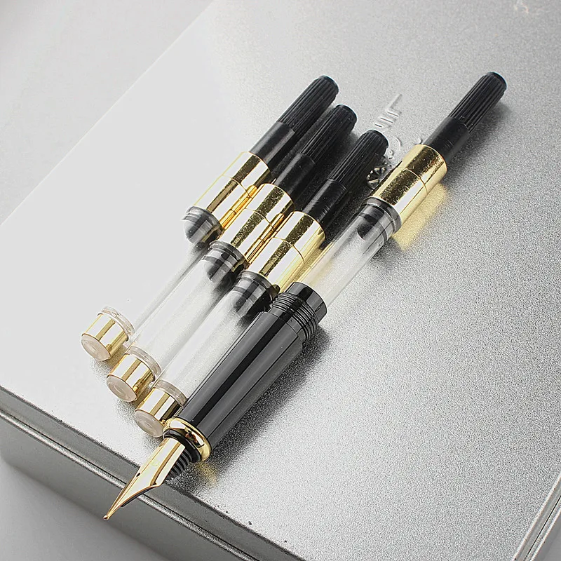 5pc FOUNTAIN PEN refill INK CONVERTER PUMP CARTRIDGES gold