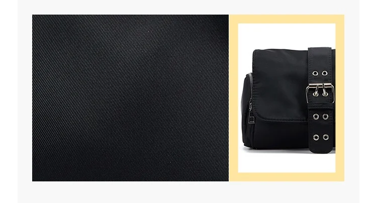 Nylon Women Shoulder Crossbody Bag Black Fashion Rivet Axillary Bags Brand Design Ladies Female Handbag Small Black Bolsa Femini