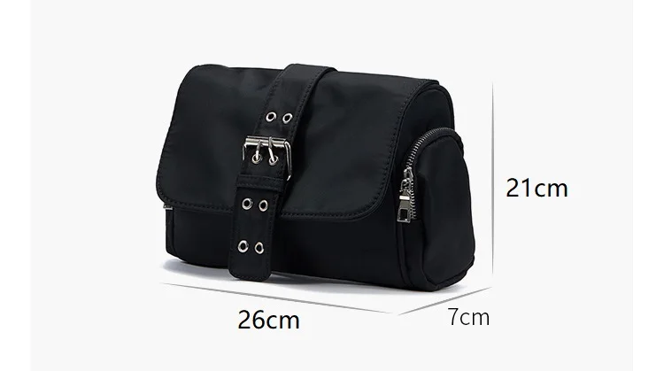 Nylon Women Shoulder Crossbody Bag Black Fashion Rivet Axillary Bags Brand Design Ladies Female Handbag Small Black Bolsa Femini