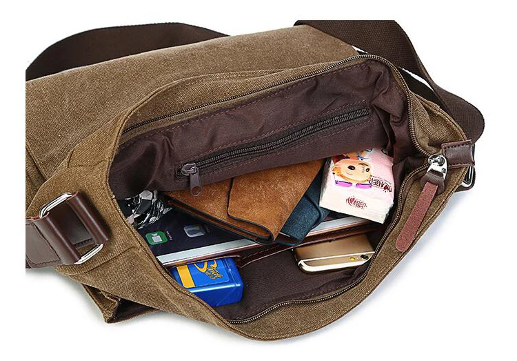 Men Vintage Canvas Bag Men Casual Crossbody Bag for Men Messenger Bag Man Travel Shoulder Bags