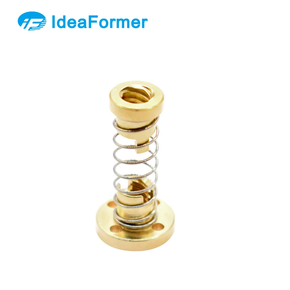 3D Printer Parts T8 Anti Backlash Nut Spring Loaded Elimination Gap Nut for Lead 2/4/8mm Threaded Rod Lead Screws DIY CNC