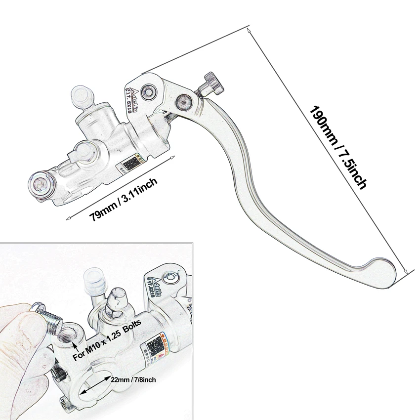 Adelin 14mm 15mm 16mm 17.5mm19mm motorcycle brake clutch pump master cylinder lever handle For R6 Fz6 Gsxr600 Zx-6r Yamaha